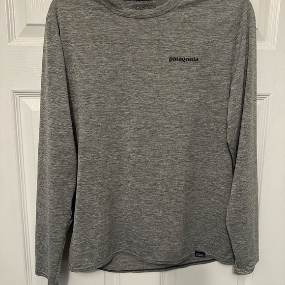 Patagonia Men's Heather Gray Crewneck Long Sleeve t shirt cool Capilene - Picture 1 of 6